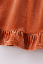 Premium Caramel velvet lace girl dress - ARIA KIDS