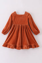 Premium Caramel velvet lace girl dress - ARIA KIDS