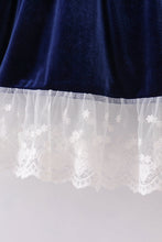 Premium Navy velvet lace dress - ARIA KIDS