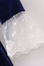 Premium Navy velvet lace dress - ARIA KIDS
