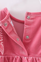 Premium Pink velvet ruffle bubble - ARIA KIDS