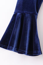Premium Navy velvet bell pants - ARIA KIDS