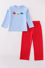 Premium blue vehicle applique boy set - ARIA KIDS