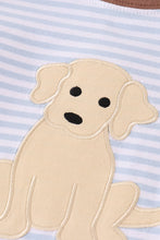 Premium brown stripe puppy applique boy set - ARIA KIDS