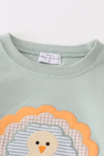 Premium Sage turkey applique boy set - ARIA KIDS