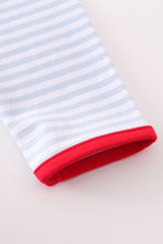 Premium red stripe farm applique girl set - ARIA KIDS