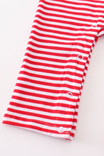Premium red stripe dinosaur applique girl romper - ARIA KIDS