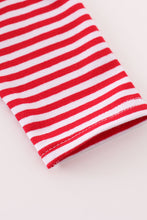 Premium red stripe dinosaur applique girl romper - ARIA KIDS