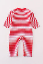 Premium red stripe dinosaur applique girl romper - ARIA KIDS