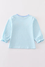 Premium Green stripe turkey embroidery girl top - ARIA KIDS