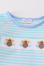 Premium Green stripe turkey embroidery girl top - ARIA KIDS