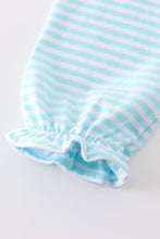 Premium Green stripe turkey embroidery girl top - ARIA KIDS