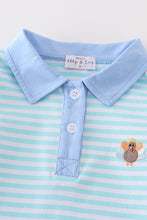 Premium Green stripe turkey embroidery boy top - ARIA KIDS
