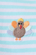 Premium Green stripe turkey embroidery boy top - ARIA KIDS
