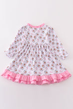 Premium pink christmas santa claus print girl pajama gown - ARIA KIDS