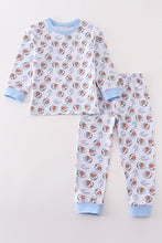 Premium blue christmas santa claus print boy pajama set - ARIA KIDS