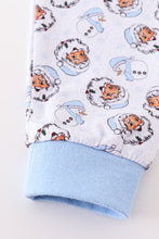 Premium blue christmas santa claus print boy pajama set - ARIA KIDS