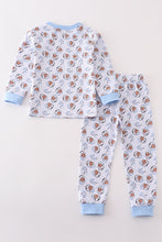 Premium blue christmas santa claus print boy pajama set - ARIA KIDS