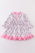 Premium pink christmas santa claus print girl pajama gown - ARIA KIDS
