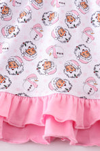 Premium pink christmas santa claus print girl pajama gown - ARIA KIDS