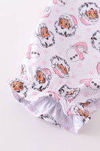 Premium pink christmas santa claus print girl pajama gown - ARIA KIDS