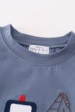 Premium Blue tractor applique boy top - ARIA KIDS