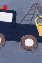Premium Blue tractor applique boy top - ARIA KIDS