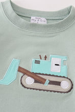 Premium Green excavator applique boy top - ARIA KIDS