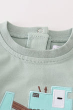 Premium Green excavator applique boy bubble - ARIA KIDS