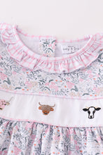 Premium Floral print cow embroidery girl set - ARIA KIDS