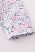 Premium Floral print cow embroidery girl set - ARIA KIDS