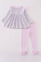 Premium Floral print cow embroidery girl set - ARIA KIDS