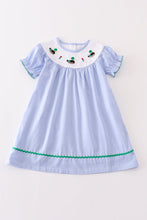 Premium Blue duck embroidery girl dress - ARIA KIDS