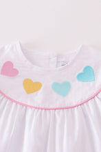 Premium white valentine heart embroidery dress - ARIA KIDS