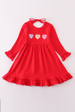Premium red valentine heart applique dress - ARIA KIDS