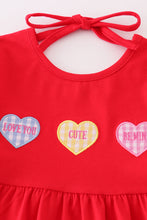 Premium red valentine heart applique dress - ARIA KIDS