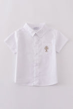 Premium cross embroidery button down shirt - ARIA KIDS