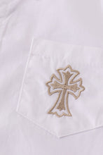 Premium cross embroidery button down shirt - ARIA KIDS