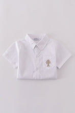 Premium cross embroidery button down shirt - ARIA KIDS