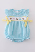 Premium mint bunny egg embroidery gingham bubble - ARIA KIDS