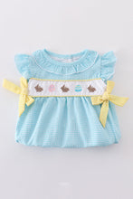 Premium mint bunny egg embroidery gingham bubble - ARIA KIDS