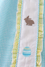 Premium mint bunny egg embroidery gingham dress - ARIA KIDS