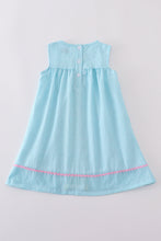 Premium mint bunny egg embroidery gingham dress - ARIA KIDS