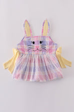 Premium pink bunny bow plaid dress - ARIA KIDS