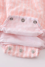 Premium Pink bunny embroidery gingham bubble - ARIA KIDS