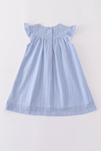 Premium blue cross embroidery dress - ARIA KIDS