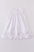 Premium white floral embroidery ruffle dress - ARIA KIDS