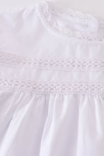 Premium white floral embroidery ruffle dress - ARIA KIDS