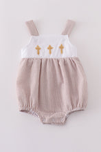 Premium brown cross embroidery bubble - ARIA KIDS