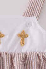 Premium brown cross embroidery bubble - ARIA KIDS